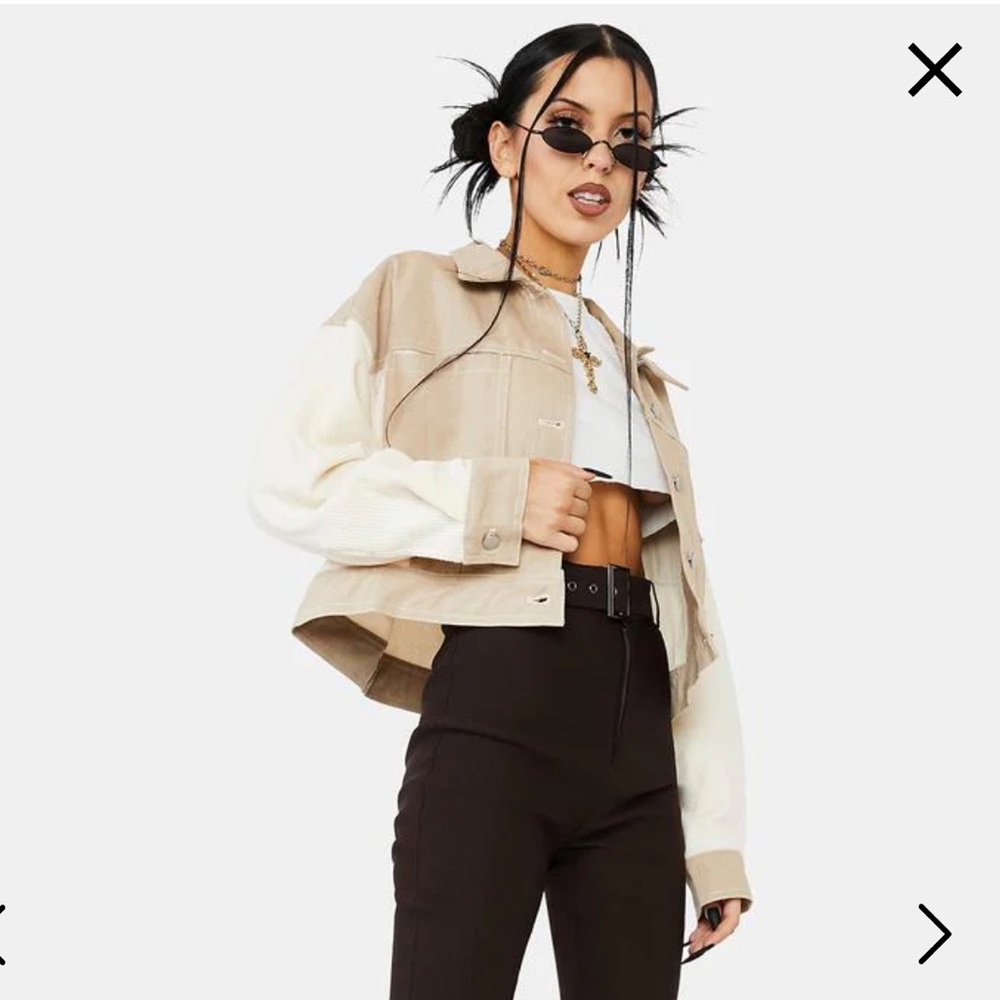 Two Toned Neutral Denim Jacket